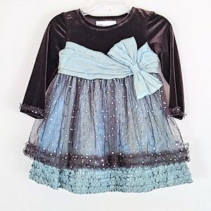 Bonnie Baby Chocolate Brown and Iridescent dress